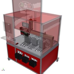 Cabina di lavoro per macchina con laser.